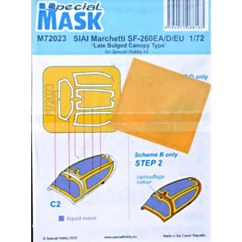 Plastikový model Special hobby 1/72 Mask for SF-260EA/D/EU Late Bulged Can.Type