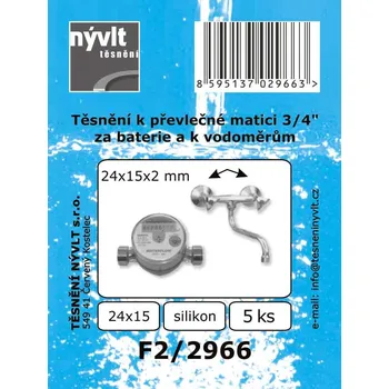 SADA těsnění převlečné matice 3/4" silikon 24x15x2 mm 5 ks - F2/2966