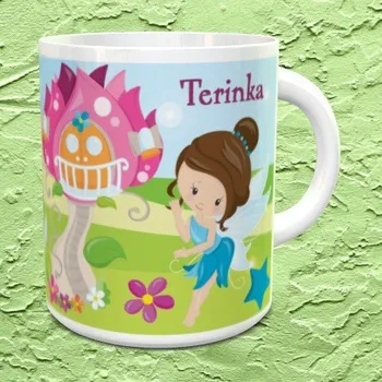 Hrnek se jménem Víly s domečkem 2 - Oranžová / Keramický 0,29 l