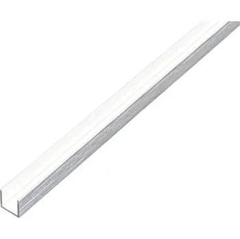 Stavební profil Alu U profil, nerez vzhled světlý15x10x15x1mm, 1m