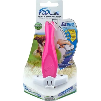 Péče o srst a drápky FoOlee Easee Dog Hřeben růžový