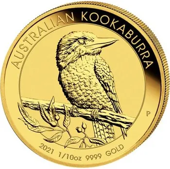 Zlatá mince Australian Kookaburra (Ledňáček) 1/10 Oz 2021