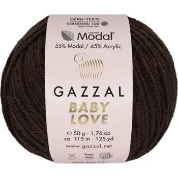 Příze Příze Baby Love 1635 tmavě hnědá Gazzal