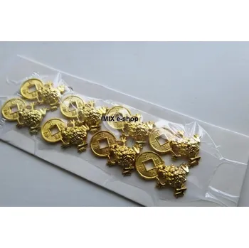 Žabka s mincí pro štěstí - Zlatá