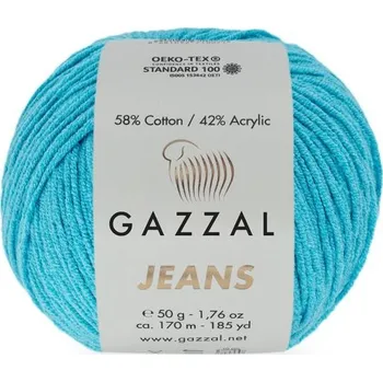 Příze Příze Jeans 1132 tyrkysová Gazzal