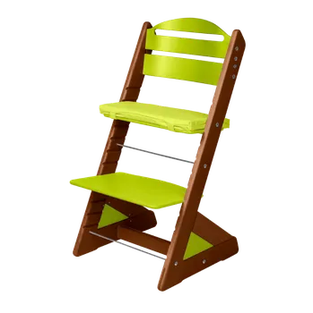 Jídelní židlička Jitro Dětská rostoucí židle Plus barevná Ořech + sv. zelená