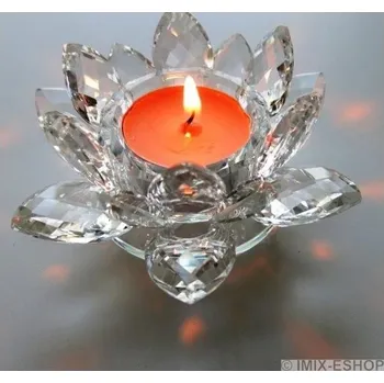 Svícen Feng-Shui Křišťálový lotos velký, svícen Čirý