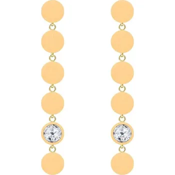 Náušnice Pozlacené dlouhé ocelové visací náušnice Essential s kubickou zirkonií Preciosa 7434Y00