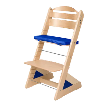 Jídelní židlička Jitro Dětská rostoucí židle Plus Buk Tm. modrý klín + modrý