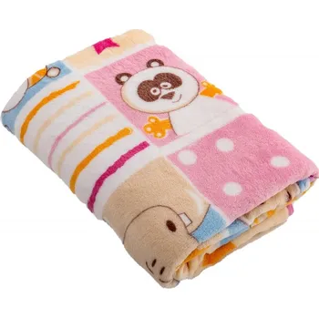 Dětská deka JAN peří Dětská hřejivá deka Mikro do kočárku nebo na postel - zvířátka růžová - Dětská hřejivá deka Mikro 75x100 cm - zvířátka růžová