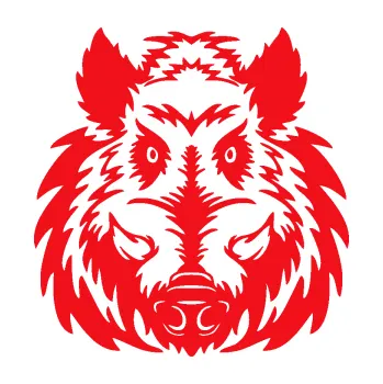 Samolepící dekorace SAMOLEPKA Divoké prase 003 (10 - červená) NA AUTO, NÁLEPKA, FÓLIE, POLEP, TUNING, VLASTNÍ TEXT, TISK, AUTOSAMOLEPKY.cz, POLEPY, OBRÁZEK, LOGO, SAMOLEPKY