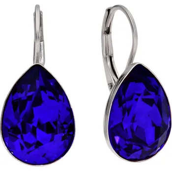 Náušnice Lafira stříbrné náušnice modré Pear 3087 (visací)