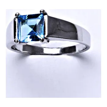 Prsten Stříbrný prsten, přírodní topaz swiss, prstýnek ze stříbra, T 1404