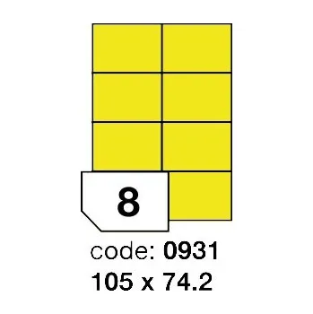 Samolepící etiketa Samolepící etikety Rayfilm Office 105x74,2 mm 100 archů, matně žlutá, R0121.0931