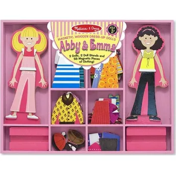 magnetka pro dítě Melissa & Doug Magnetické oblékání Abby a Emma 56 dílků