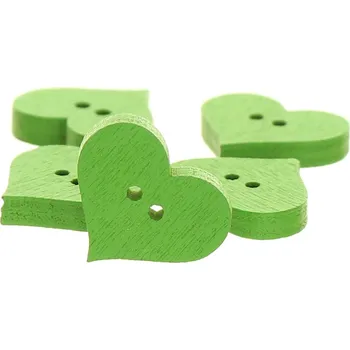 Knoflík Dřevěný knoflík srdce zelený