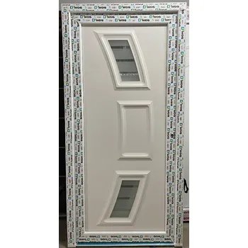 Vchodové dveře SOFT vchodové plastové dveře HILTON, bílá/bílá, 98x200 cm (jednokřídlé plastové dveře 98x200 cm)