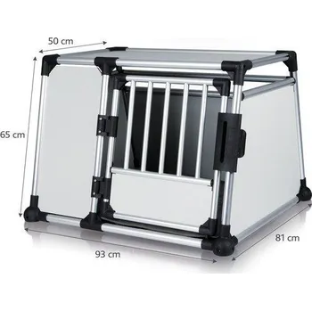 přepravka pro zvíře Transportní klec - hliníkový rám, pevné panely 93x65x81 cm