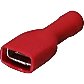 Auto elektroinstalace Dutinka plochá 6,3mm červená celoizolovaná - balení 100 ks