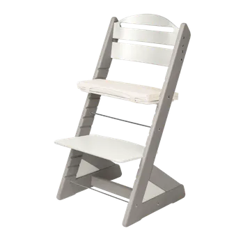 Jídelní židlička Dětská rostoucí židle Jitro Plus šedá - bílá