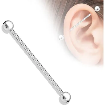 Piercing Industrial piercing 1,6 x 38 mm (ocelová)