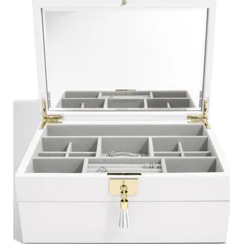 Stackers Orchid White Leather