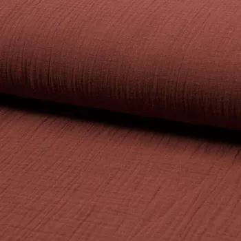 Mušelín/dvojitá gázovina kaštanová, š.140