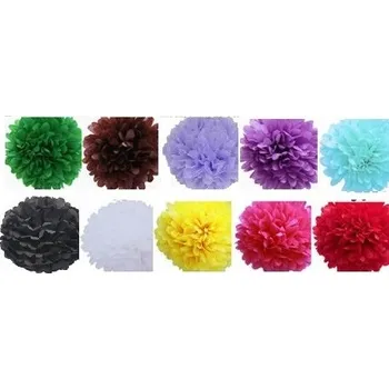 Party dekorace Papírové květinové koule Pom-poms 25cm - Sada 10 kusů (Sada 10 kusů )