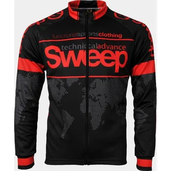 cyklistický dres SWEEP CYKLISTICKÝ DRES CLASIC CYKLO-D015A S DLOUHÝM RUKÁVEM ČERNO/ČERVENÝ Varianta: XL