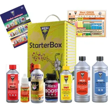 Hnojivo Hesi Starterbox Coco, celkový objem 3,51L (Kompletní azvýhodněná sada hnojiv Hesi Starter box Coco je určena pro pěstování rostlin v kokosu. Základní výživa a doplňky. Celkový objem 3,51L)