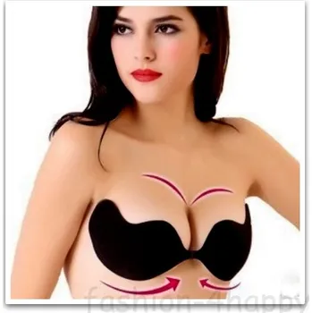 Podprsenka F4happy Samodržící podprsenka push-up silikonová neviditelná černá 4002-1č S (tvarovaná)