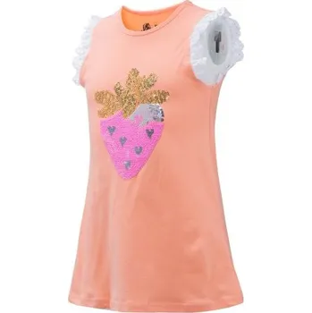 Dívčí tričko Dívčí triko, tílko s flitry - Wolf S2923, meruňková Barva: Meruňková, Velikost: 122