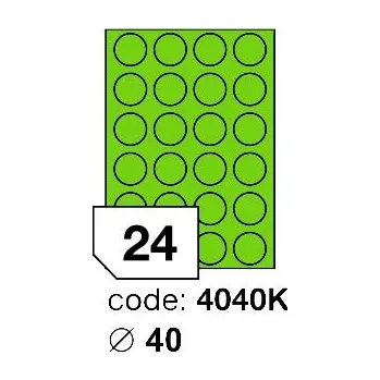 Samolepící etiketa Samolepící etikety Rayfilm Office průměr 40 mm 100 archů, fluo zelená, R0130.4040K