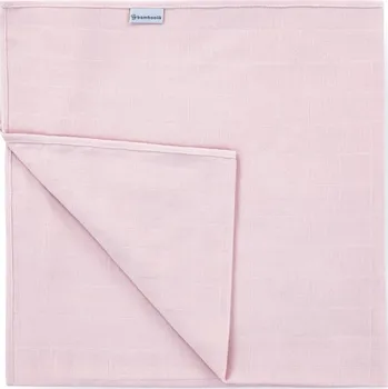 látková plena Bamboolik Čtvercová mušelínová plena z biobavlny Růžová