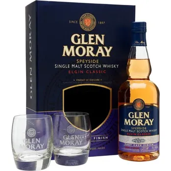 Whisky Glen Moray Chardonnay 0,7l 40% + 2skla