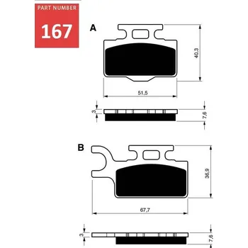 Brzda pro motocykl 167 AD brzdové destičky GOLDFREN