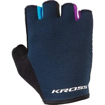 Cyklistické rukavice Cyklistické rukavice Kross FLOW FEMI LINE SF - Dark Blue vel. M