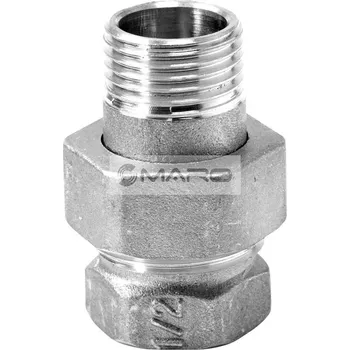 Fitinka Novaservis Šroubení topenářské mosazné, přímé s plochým těsněním 1/2", niklované, FT211/15