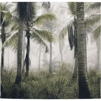 Obraz Nástěnný sametový panel s palmami Palm green - 45*45*1cm