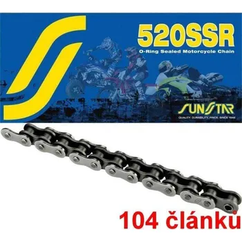 Řetězová sada pro motocykl Sunstar řetěz 520SSR barva černá, 104 článků