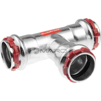 Instalatérský materiál KAN-therm Steel T-kus z uhlíkové oceli lisovací, pro topení, profil "V" 22 mm, 1562257002