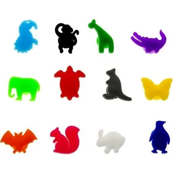 beUnik Zvířecí značky na skleničky 12 ks