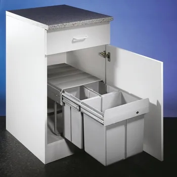 Odpadkový koš Trenta 6, Odpadkový koš pro otočné dveře, alu šedá