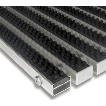 Rohožka Černá hliníková čistící kartáčová venkovní rohož Alu Super - 100x150x2,2cm 80001267