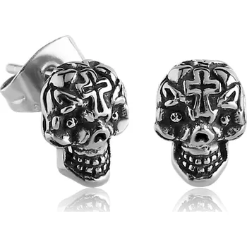 Náušnice Steel Edge Ocelové pecky do uší 226-Lebky