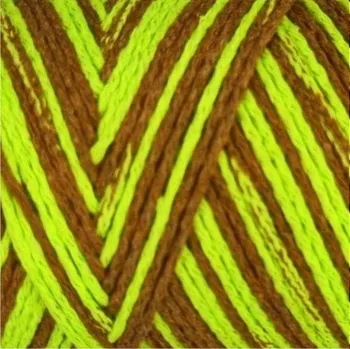 Příze YarnArt Macrame Cotton Jazzy Macrame Cotton Jazzy: 1204 hnědá, zelená neon