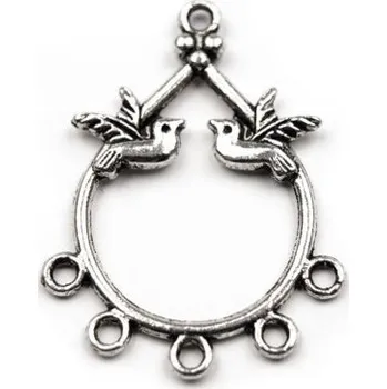 Ramínko Ramínko na naušnice - s ptáčky - platina(2ks)