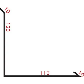Boční lemování ke zdi rš.: 250 mm 3 m / pozink RAL 3009 tmavě červená