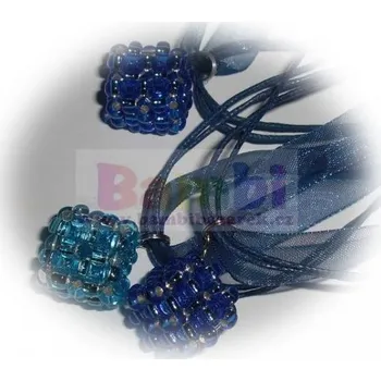 Náhrdelník Náhrdelník s přívěskem - kostička malá modrá - 1,5×1,5cm