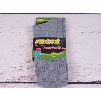 Pánské ponožky Termo ponožky NOVIA 1212 froté ŠEDÉ s jemným svěrem lemu velikosti ponožek: 30-31 ( EUR vel. 45-47)
